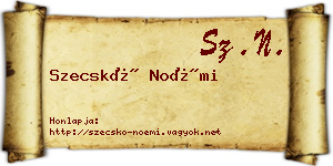 Szecskó Noémi névjegykártya