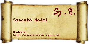 Szecskó Noémi névjegykártya